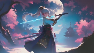 月亮下古风女侠