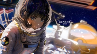 4k 治愈可爱太空女孩