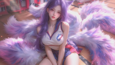 可爱九尾狐狸女孩