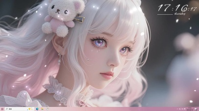 粉色嘟嘟可爱灵眸美少女