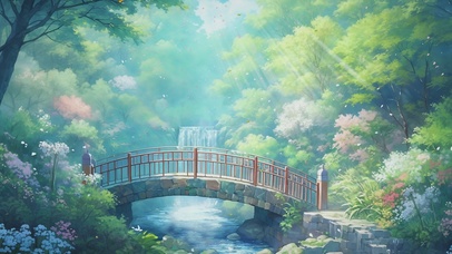 清新动漫场景插画