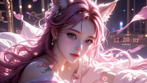 粉色美女