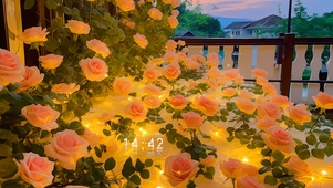 橙色玫瑰花海