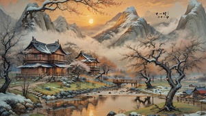 山脚下人家