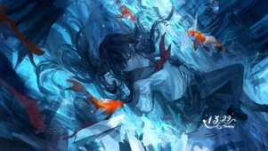 插画海中少女