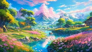 唯美山野风景小溪