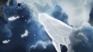 星空梦幻白鲸插画