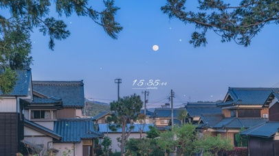 4K唯美治愈日系小镇天空