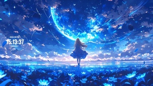 星空下的少女