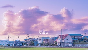 4K唯美治愈日系夕阳城市