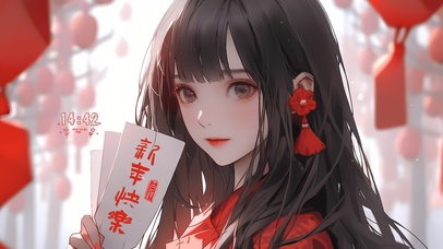新年快乐古风少女