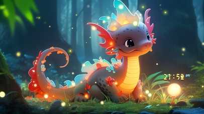 2014夜晚可爱梦幻小龙