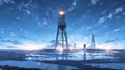 唯美日落田园星河