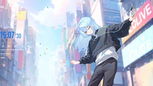 唯美蓝发少女