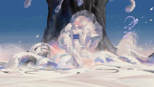 唯美雪中少女