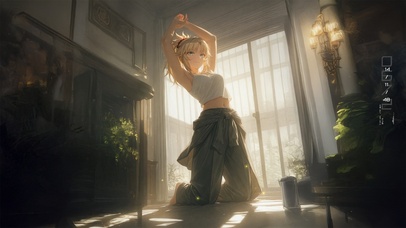 房午后房间少女