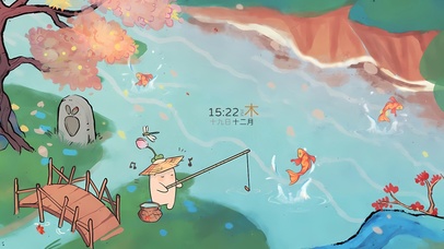 溪边垂钓