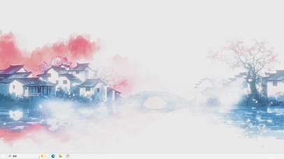 水乡AI水墨插画-桌面主题