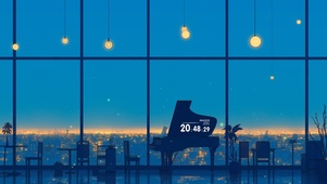 夜晚钢琴屋