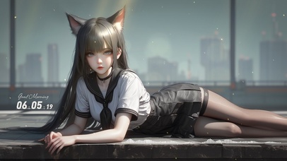 4K狐耳制服少女