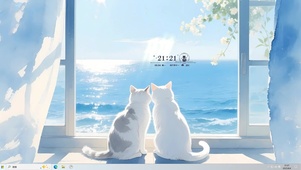 海边窗台猫咪