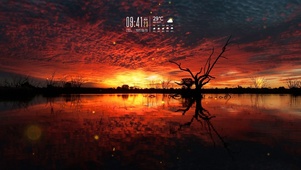 红色夕阳