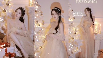4K唯美圣诞美女