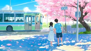 春天樱花站台