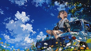 治愈户外汽车女孩