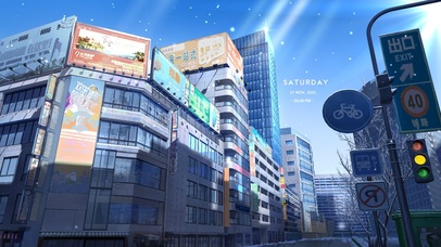 下雪的城市街道