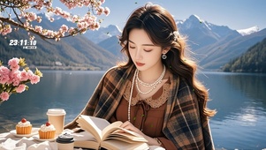 湖边读书