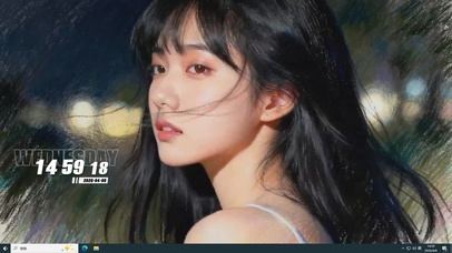 长发女孩桌面主题