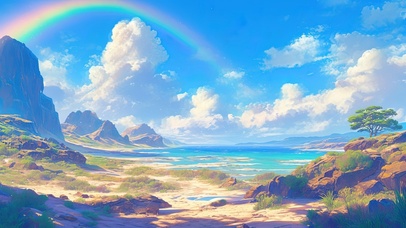 唯美治愈彩虹海湾
