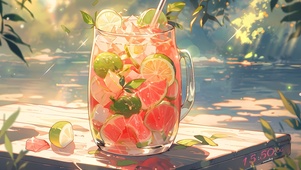 清新夏季果汁