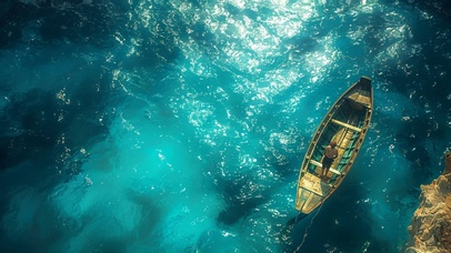 4K一叶扁舟 清风徐来随波逐流