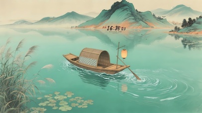 唯美意境流水孤帆