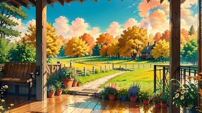 秋日乡村田园风光