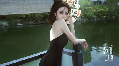 复古香肩露背美女