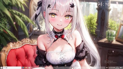 4k红色沙发纯欲白毛美少女