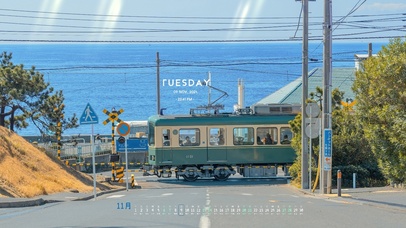 唯美海边の列车街道（真实时间）