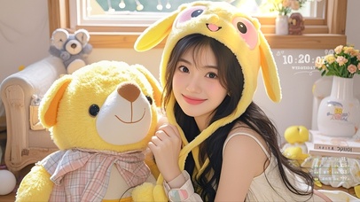 甜美小熊少女