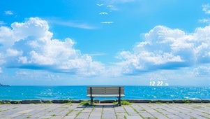 护眼蓝色海边风景