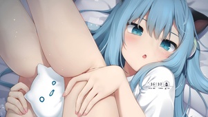 萌系床上猫耳少女