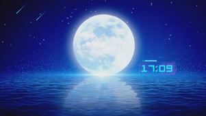 唯美月亮流星