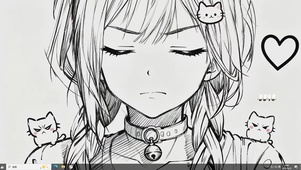 线稿少女kuroha欲语主题