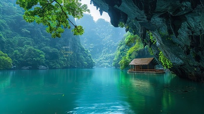 清新护眼峡谷河流