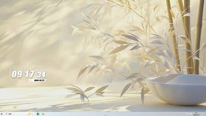 护眼小清新竹叶桌面主题