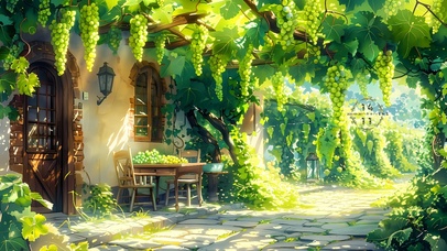 葡萄树绿荫