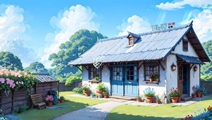 蓝天下小屋