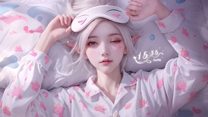 治愈可爱睡衣少女